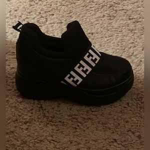 Chunky black sneakers